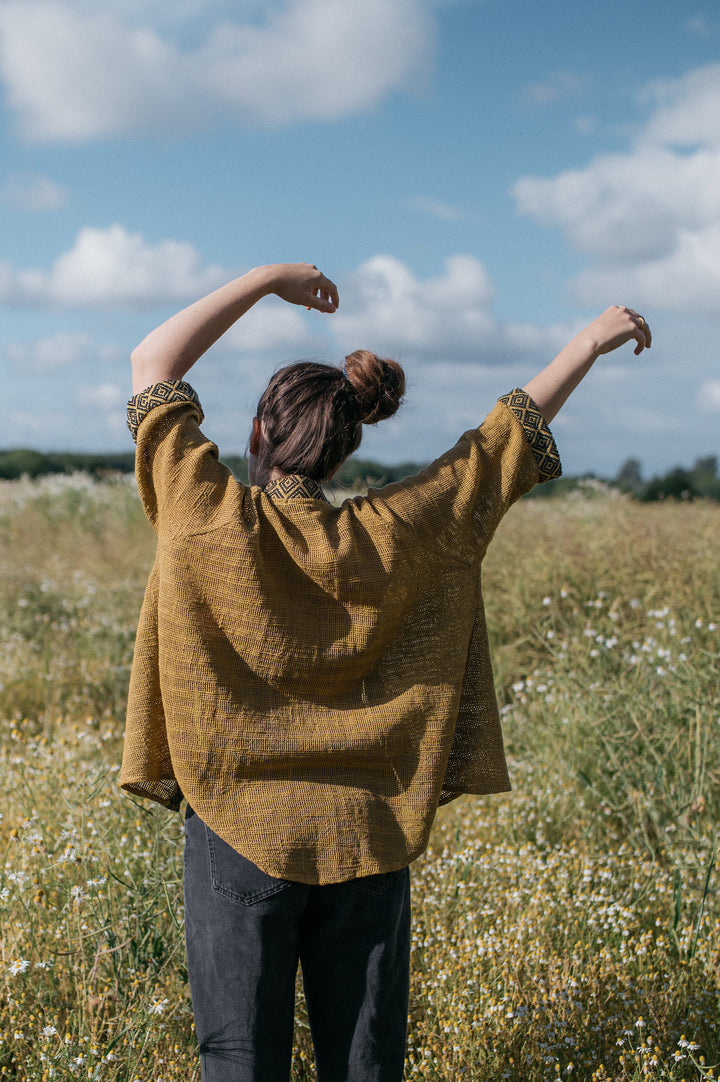 Mesh cardigan ~ Mustard