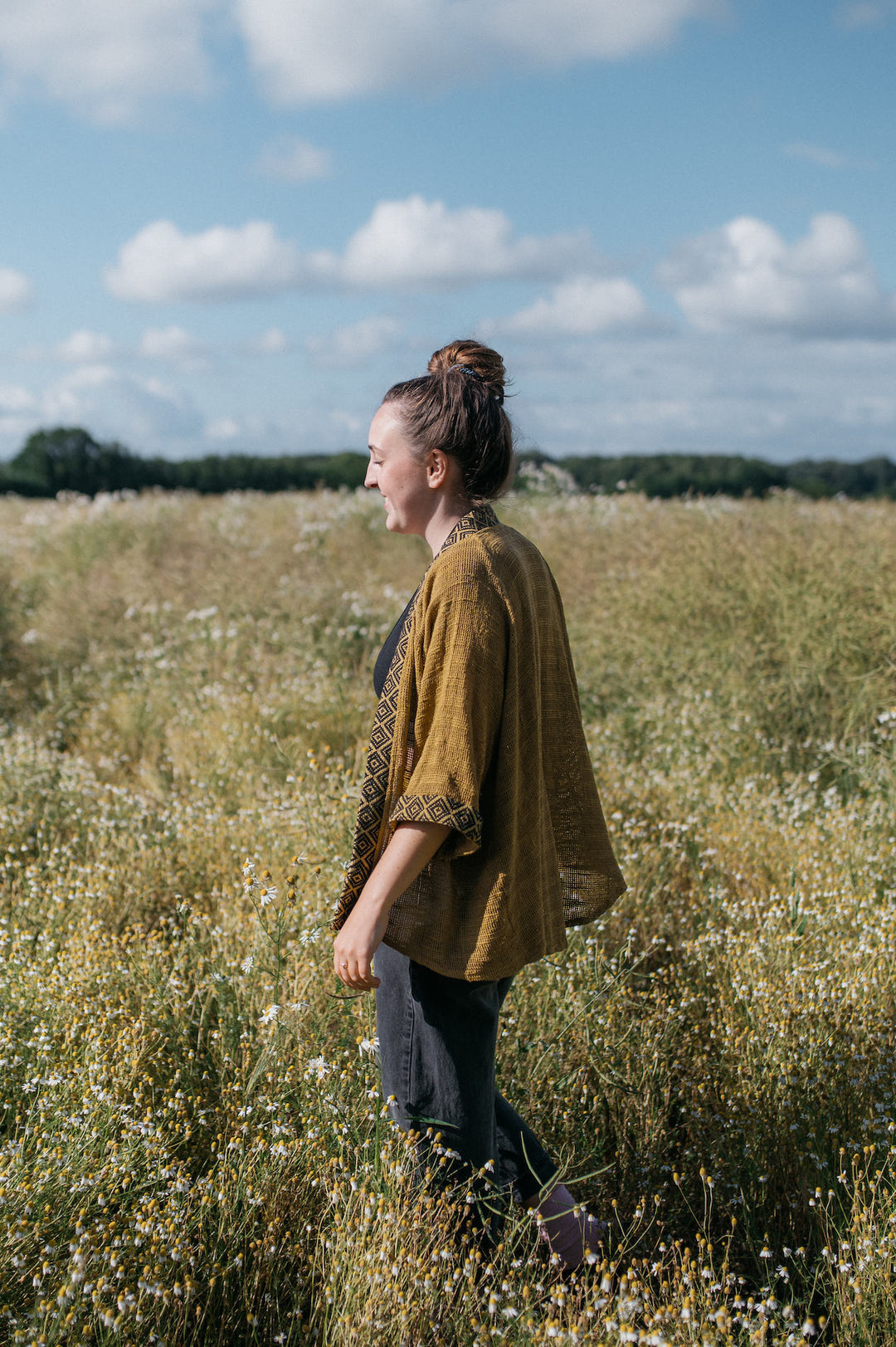 Mesh cardigan ~ Mustard