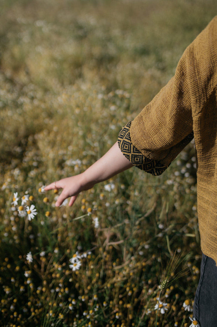 Mesh Cardigan ~ MUSTARD